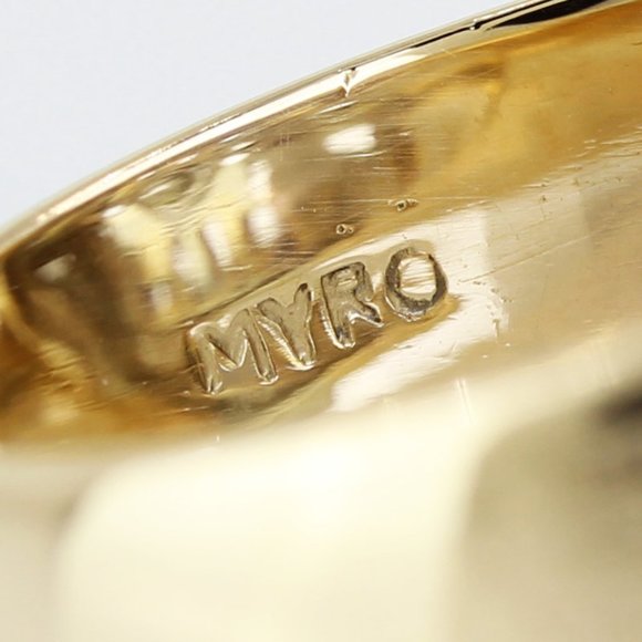 Vintage 11k Yellow Gold Two-Headed Eagle 32nd Degree Freemason Diamond Ring - Picture 7 of 9